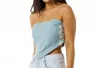 Rip Curl Hibiscus Heat Halter Neck Top In Mid Blue In Blue