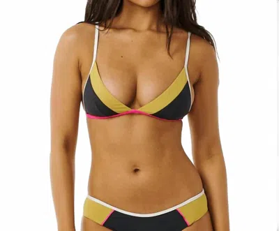 Rip Curl Hibiscus Heat Splice Tri Swimwear In Washed Black In Multi