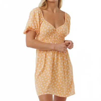 Rip Curl High Tide Ditsy Mini Dress In Peach In Yellow