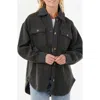 Rip Curl High Tide Fleece Button-up Shacket In Black