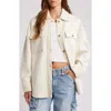 Rip Curl High Tide Fleece Button-up Shacket In Off White