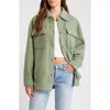 Rip Curl High Tide Fleece Button-up Shacket In Sage