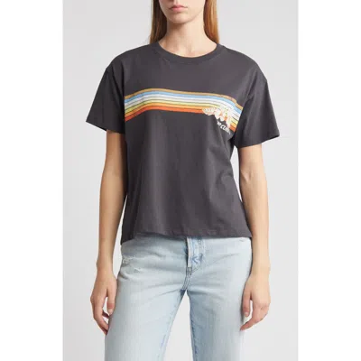 Rip Curl Hoffman Stripe Cotton Graphic T-shirt In Washed Black