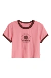 Rip Curl Hookipa Graphic Baby Tee In Mid Pink