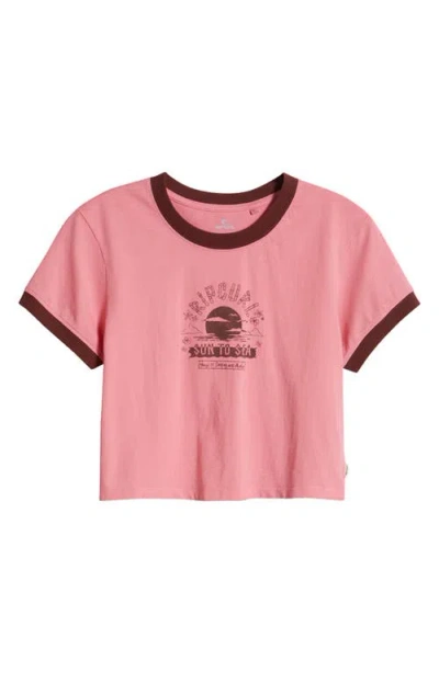 Rip Curl Hookipa Graphic Baby Tee In Mid Pink