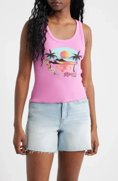Rip Curl Hotel Malibu Graphic Tank In Pink