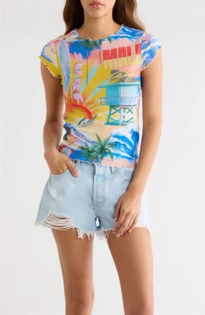 Rip Curl Hotel Malibu Semisheer T-shirt In Multi