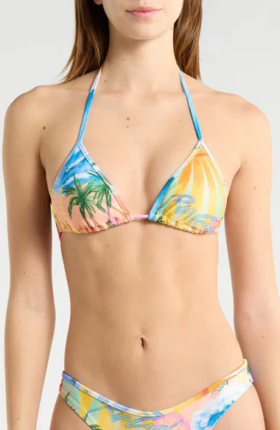 Rip Curl Hotel Malibu Sliding Triangle Bikini Top In Multi