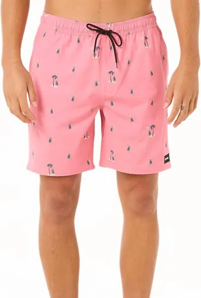 Rip Curl Hula Breach 18" Volley Short In Watermelon In Pink