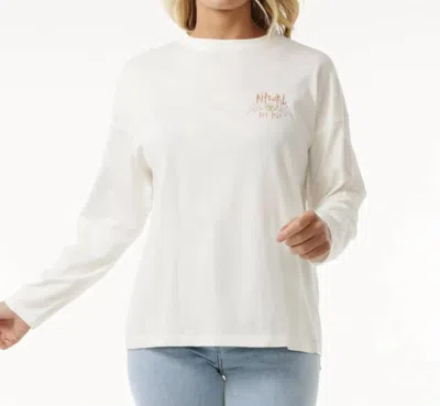 Rip Curl Hypnotic Eye Heritage Long Sleeve Top In Bone In Beige