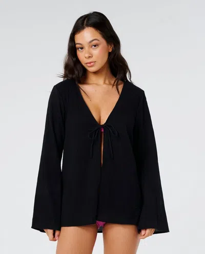 Rip Curl Island Cover Up Shirt In Black