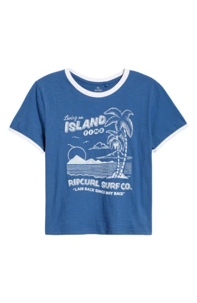 Rip Curl Island Time Slub Graphic T-shirt In Blue