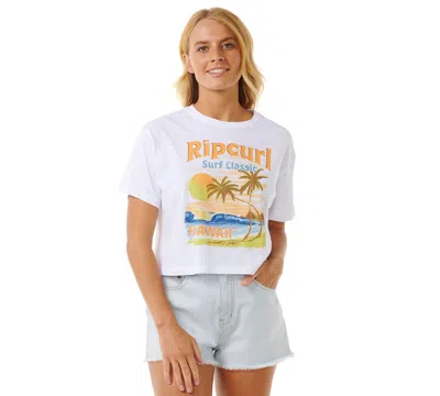 Rip Curl Juniors' High Tide Scenic Graphic Print Cotton T-shirt In Hawaii White