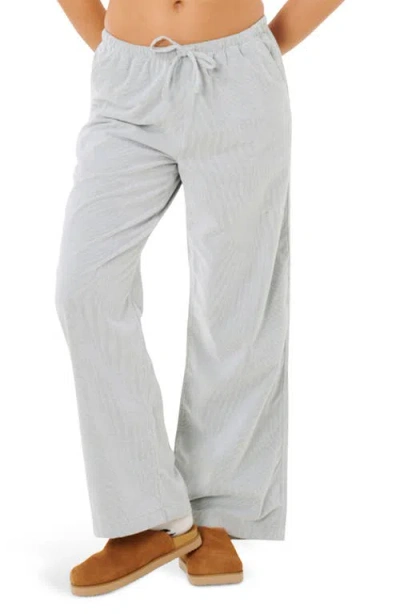 Rip Curl Keepsakes Corduroy Wide Leg Drawstring Pants In Blue