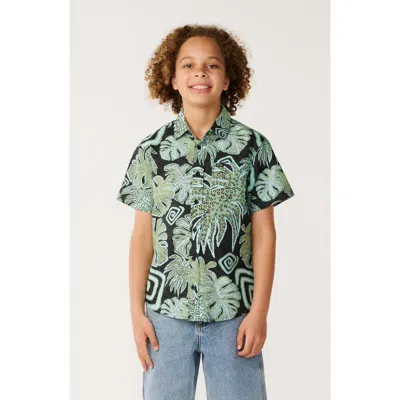 Rip Curl Kids' Barrel Killa Short Sleeve Button-up Shirt In Multi