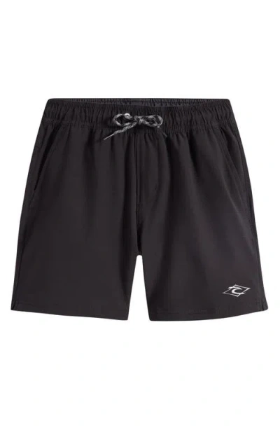 Rip Curl Kids' Boardwalk Phase Volley Swim Trunks In Black