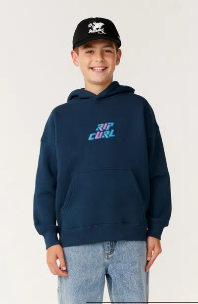 Rip Curl Kids' Burner Graphic Hoodie In Light Navy