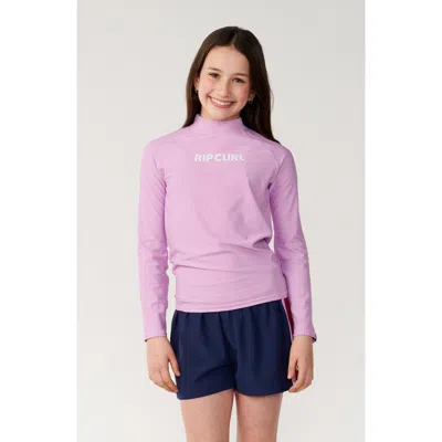 Rip Curl Kids' Classic Surf Long Sleeve Rashguard In Lilac