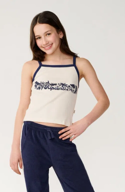 Rip Curl Kids' Costa Del Sol Graphic Cotton Tank In Neutral