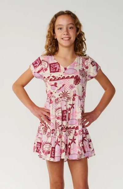 Rip Curl Kids' Costa Del Sol Woven Dress In Pink