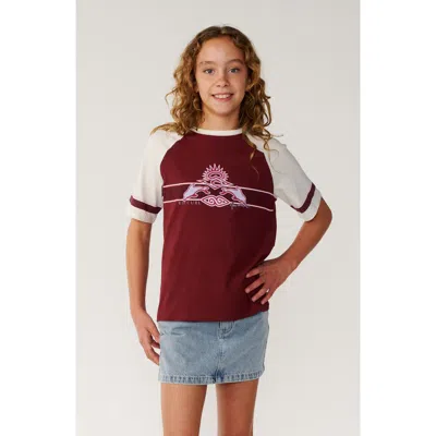 Rip Curl Kids' Dolphin Archive Cotton Graphic T-shirt In Dark Plum