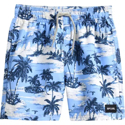 Rip Curl Kids' Dreamers Volley Swim Trunks In Blue