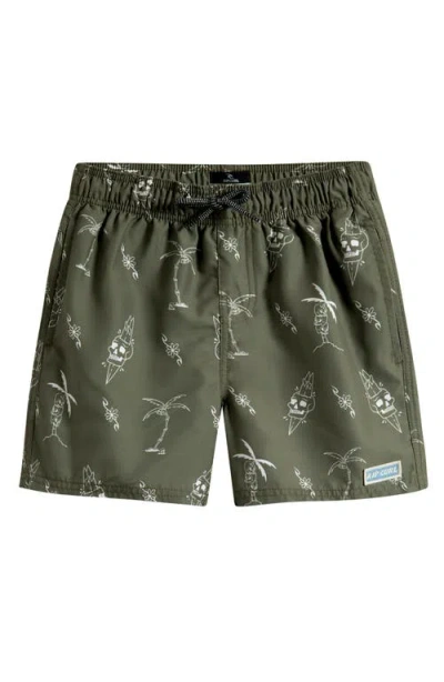 Rip Curl Kids' Eternal Sherd Volley Swim Trunks In Green