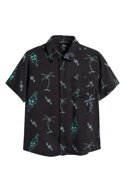 Rip Curl Kids' Eternal Shred Button-up Shirt In Black