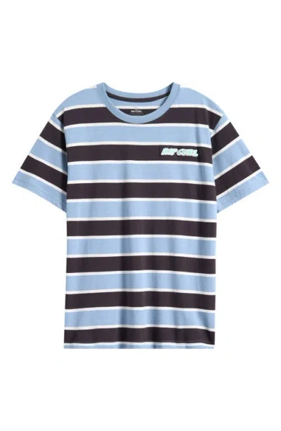 Rip Curl Kids' Eternal Shred Stripe Cotton T-shirt In Blue