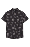 Rip Curl Kids' Evolution Short Sleeve Button-up Shirt In Black