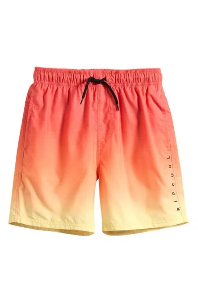 Rip Curl Kids' Fade Swim Trunks In Watermelon