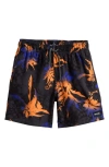 Rip Curl Kids' Fun Times Water Repellent Volley Swim Trunks In Black