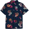 Rip Curl Kids' Hoffman Short Sleeve Button-up Shirt In Navy