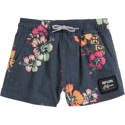 Rip Curl Kids' Hoffman Volley Swim Trunks In Navy