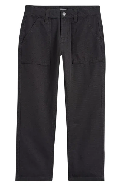 Rip Curl Kids' Hyped Canvas Straight Leg Pants In Black