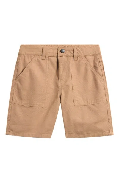 Rip Curl Kids' Hyped Cotton Canvas Shorts In Brown