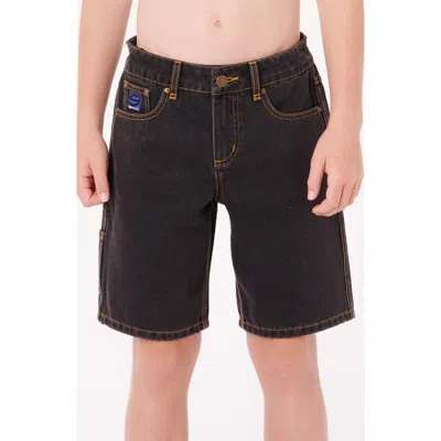 Rip Curl Kids' Hyped Up Denim Carpenter Shorts In Black