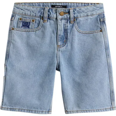 Rip Curl Kids' Hyped Up Denim Carpenter Shorts In Blue