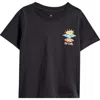 Rip Curl Kids' Icons Of Shred Cotton Graphic T-shirt In Washed Black