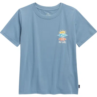 Rip Curl Kids' Icons Of Shred Cotton Graphic T-shirt In Blue
