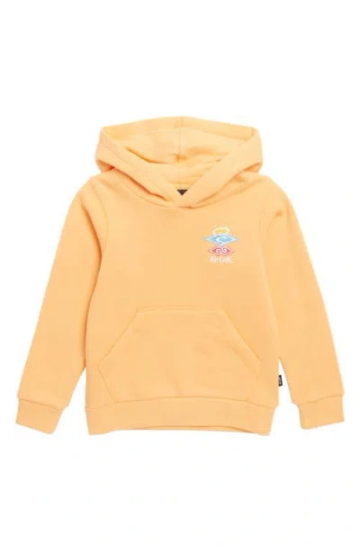Rip Curl Kids' Icons Of Shred Organic Cotton Hoodie In Mandarin Zest