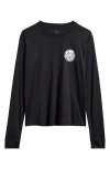 Rip Curl Kids' Icons Surlite Long Sleeve Rashguard In Black