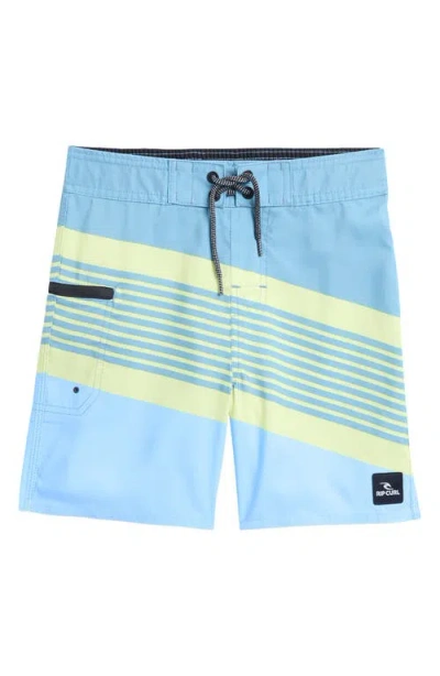 Rip Curl Kids' Invert Stripe Board Shorts In Blue Lagoon