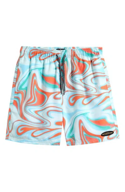 Rip Curl Kids' Island Paradiso Volley Swim Trunks In Blue