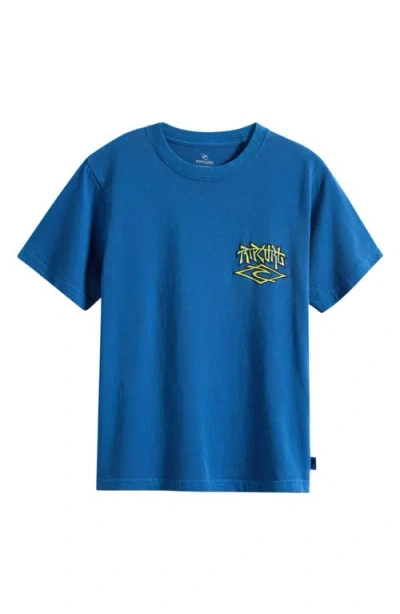 Rip Curl Kids' Liquid Trips Cotton Graphic T-shirt In Blue