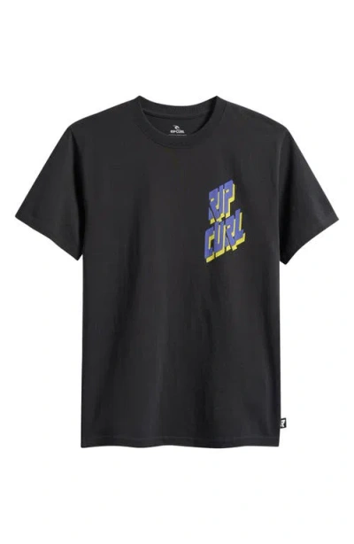 Rip Curl Kids' Liquid Trips Graphic Cotton T-shirt In Black