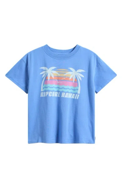 Rip Curl Kids' Malibu Relaxed Graphic T-shirt In Blue