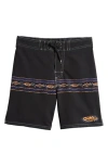 Rip Curl Kids' Mirage Raw Energy Swim Trunks In Washed Black