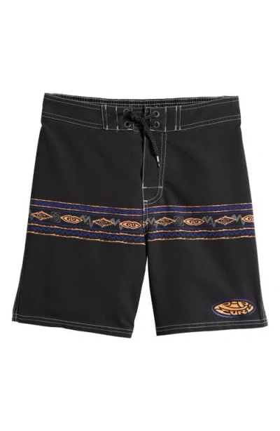 Rip Curl Kids' Mirage Raw Energy Swim Trunks In Washed Black