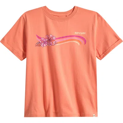Rip Curl Kids' Molokai Crewneck Graphic T-shirt In Orange